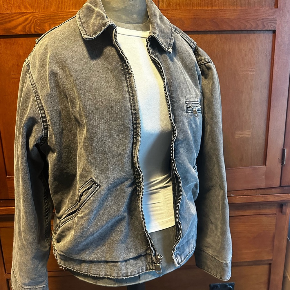 Zara grey denim bomber jacket xs